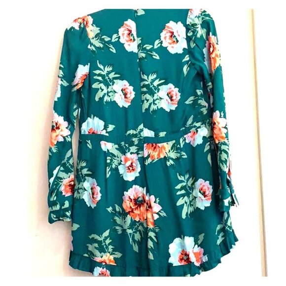 Minkpink Ruffled Floral Green Romper - Picture 5 of 10
